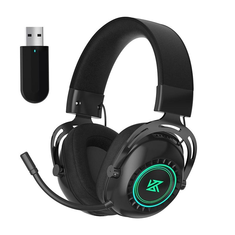 Casque Audio Gaming Bluetooth 2.4G Mode Double Éclairage RGB Ergonomique Confortable Longue Autonomie